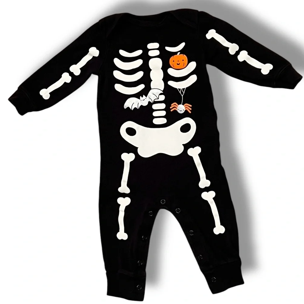 Baby Carter's Halloween Glow-In-The-Dark Skeleton Jumpsuit One Piece 9 Mo